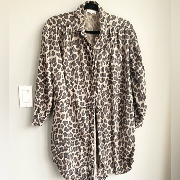 Leopard Print Button Down Tunic - Picture 1 of 12